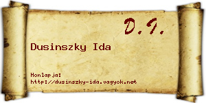 Dusinszky Ida névjegykártya