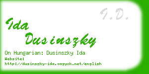 ida dusinszky business card